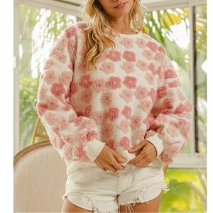 16 Bibi xl extra large floral top sweatshirt flowers euc